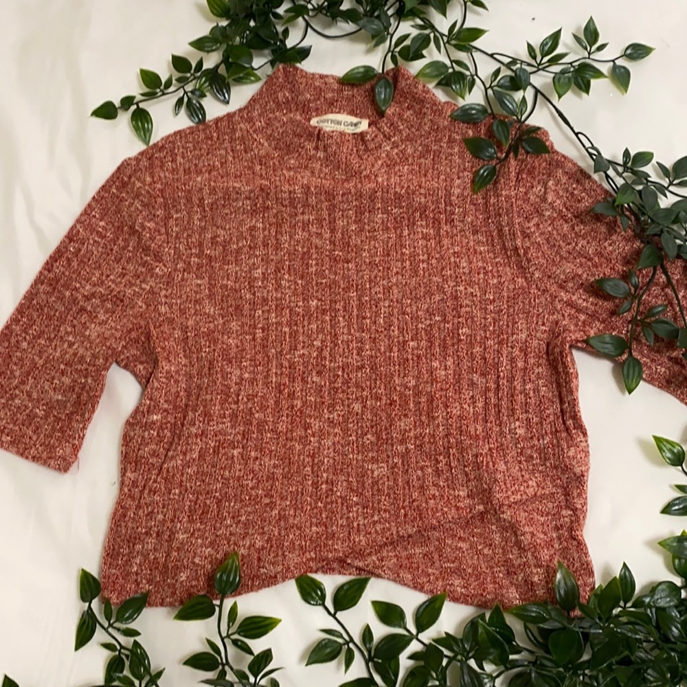 Cropped dark coral boho Cotton Candy top